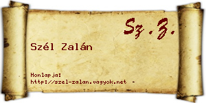 Szél Zalán névjegykártya